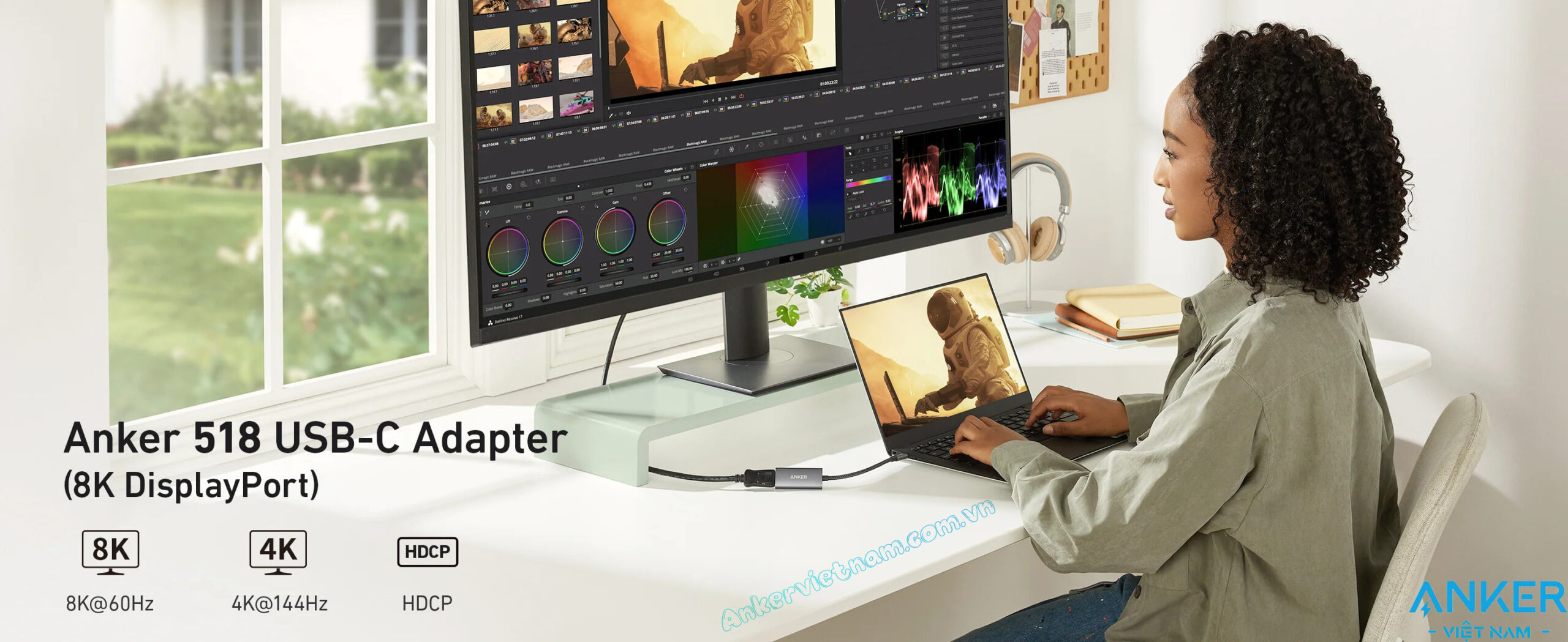 Cáp USB-C Sang Displayport 8K@60Hz/4K@144Hz Anker 518-A8318 5 Cáp USB-C Sang Displayport 8K@60Hz 4K@144hz Anker 518 - A8318