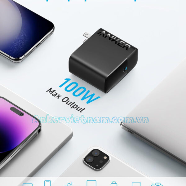 Củ sạc nhanh 100W 1 Cổng C Anker317 B2672 Kèm Dây C to C 1.5M