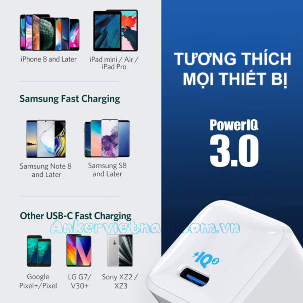 Củ Sạc nhanh USB Type C 20W Anker PowerPort III Nano A2633