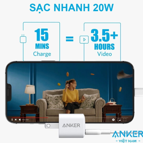 Củ Sạc nhanh USB Type C 20W Anker PowerPort III Nano A2633