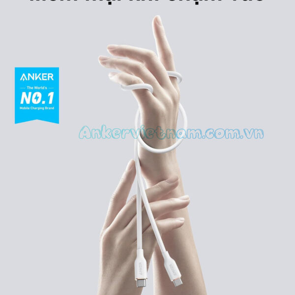 Cáp Sạc Nhanh USB C To USB C Công Suất 100W Anker Powerline III Flow Thiết Kế Mềm Dẻo