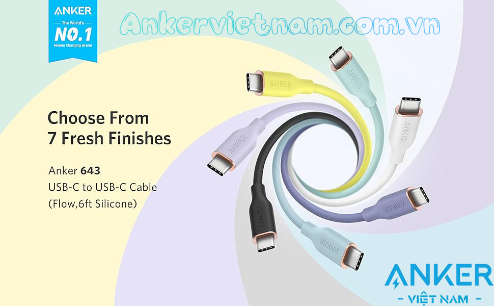 Cáp Sạc Nhanh USB C To USB C Công Suất 100W Anker Powerline III Flow Thiết Kế Mềm Dẻo