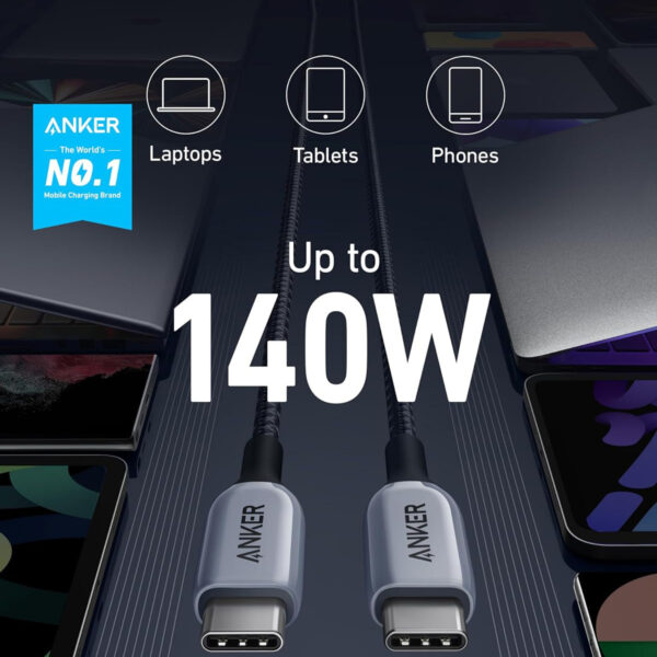 Dây Cáp Sạc USB C to USB C Dài 0.9M Anker 765 Sạc nhanh 140W dây bọc dù siêu chắc chắn A8865