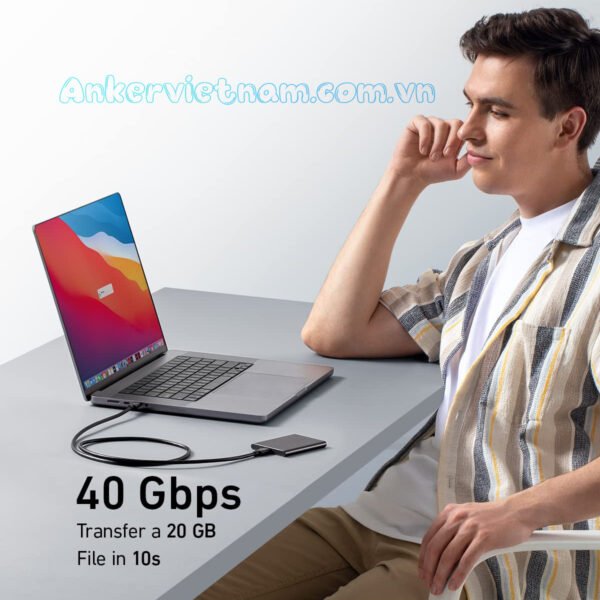 Cáp USB 4 Dài 1M Hỗ Trợ 8K@60Hz, truyền dữ liệu 40Gbps, sạc 240W Anker 515 A8487