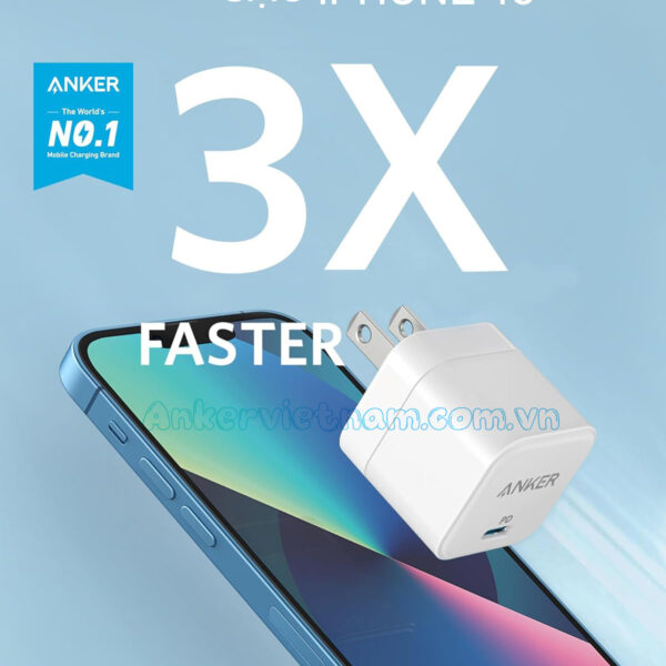 Củ Sạc Nhanh 20W Anker 312 PowerPort III 1C_A2149 5 Bộ Sạc Nhanh 20W USB-C Anker 312 Powerport III_A2149