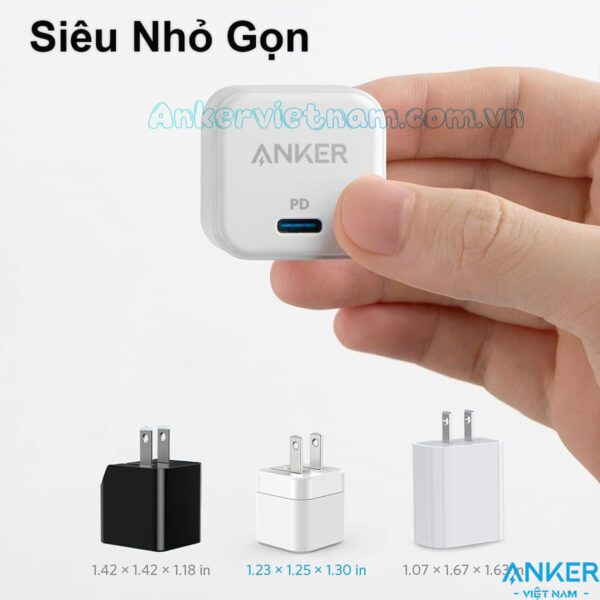 Củ Sạc Nhanh 20W Anker 312 PowerPort III 1C_A2149 4 Bộ Sạc Nhanh 20W USB-C Anker 312 Powerport III_A2149