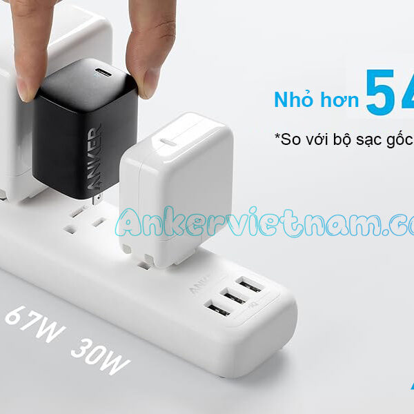 Củ Sạc Nhanh Type C 67W Anker 316 A2671 Chân Cắm Có Thể Gập Lại 4 Củ sạc nhanh 67W USB C Anker 316 A2671