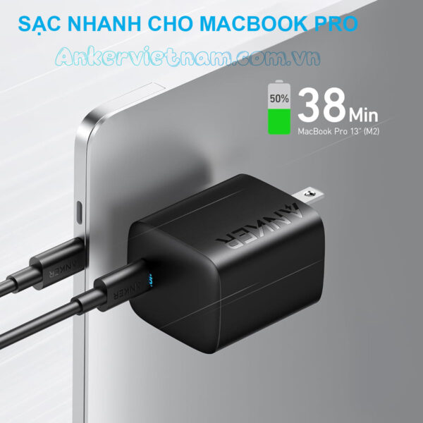Củ Sạc Nhanh Type C 67W Anker 316 A2671 Chân Cắm Có Thể Gập Lại 3 Củ sạc nhanh 67W USB C Anker 316 A2671
