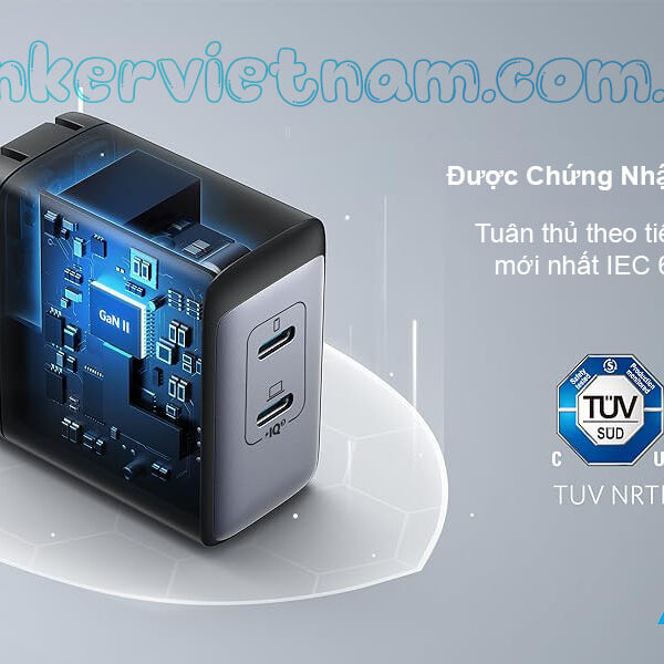 Củ sạc 65W Anker 726 PowerPort III 2C A2666 2 Củ Sạc Nhanh 65W 2 Cổng C Anker 736 Powerport III A2666