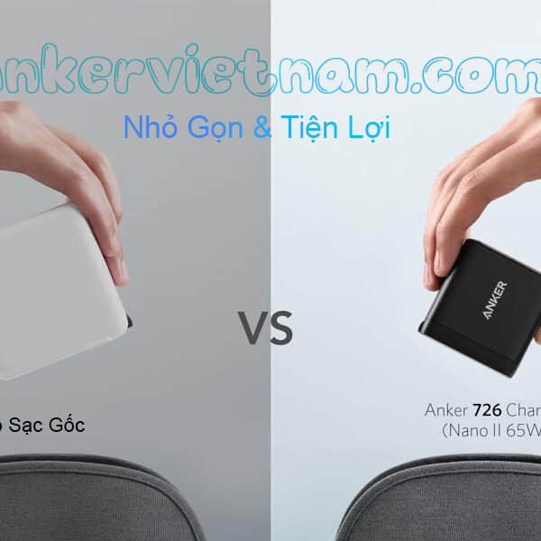 Củ sạc 65W Anker 726 PowerPort III 2C A2666 10 Củ Sạc Nhanh 65W 2 Cổng C Anker 736 Powerport III A2666