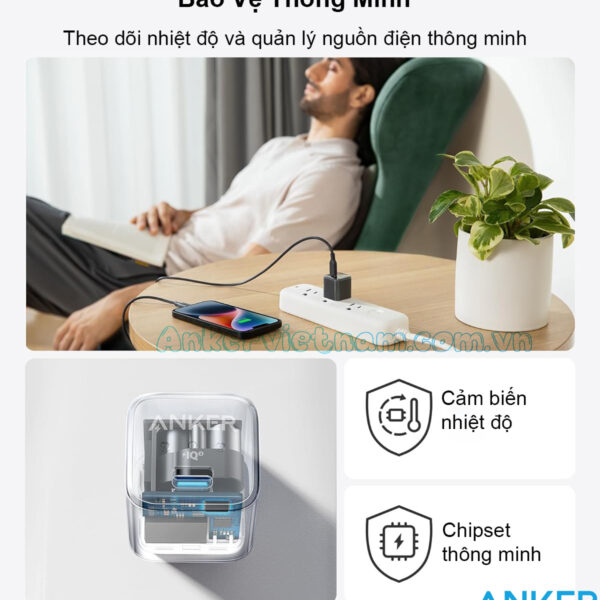 Củ Sạc Nhanh USB-C 20W Anker 511 Nano Pro A2637