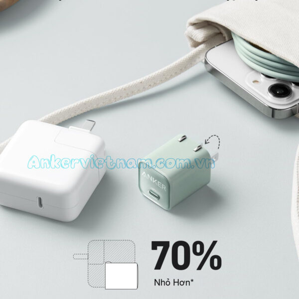 Củ Sạc Nhanh 30W 1 Cổng USB C Anker 511 Nano 3 A2147
