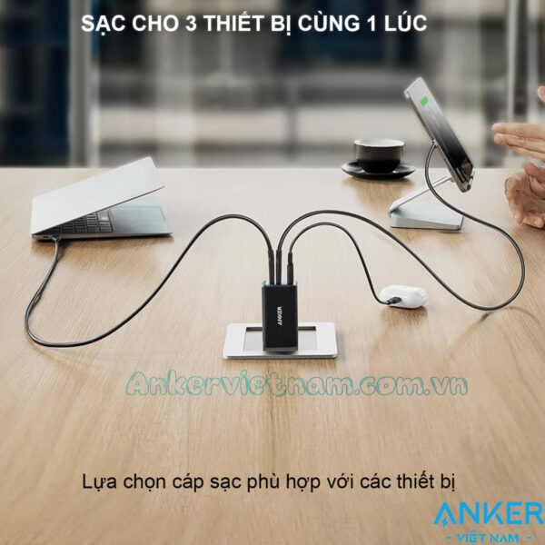 Củ sạc nhanh 65W Anker 735 PowerPort III 2C1A A2667 2 Củ Sạc Nhanh 2C1A 65W Anker 735 Powerport III A2667