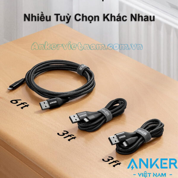 Dây Sạc Lightning Chuẩn MFi Anker Powerline+ II A-L Bọc Dù Dài 0.9M A8452 8 Cáp Sạc Lightning Chuẩn MFi A-L Anker Powerline II Dài 0.9M Bọc dù cao cấp A8452