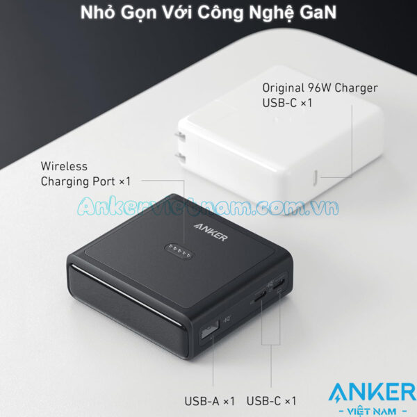 Đế Sạc 2C1A Có Chân Sạc Cho Sạc Dự Phòng Anker Prime A1902