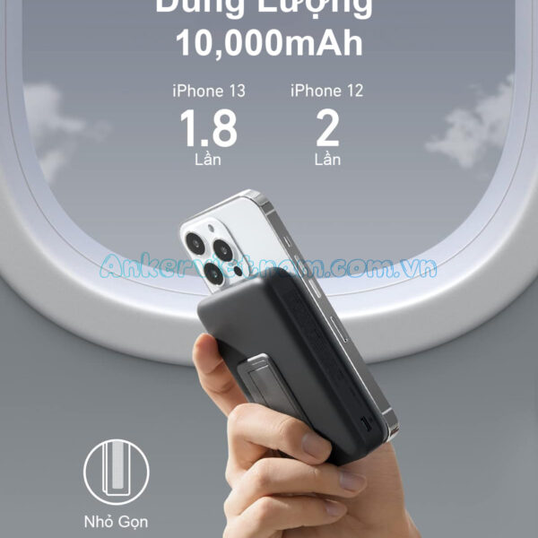 Pin Dự Phòng Không Dây 10000mAh Anker 633 MagGo 1A1C 20W_A1641 3 Sạc dự phòng không dây 10000mAh Có Từ Tính Anker 633 MagGo 1A1C_A1641