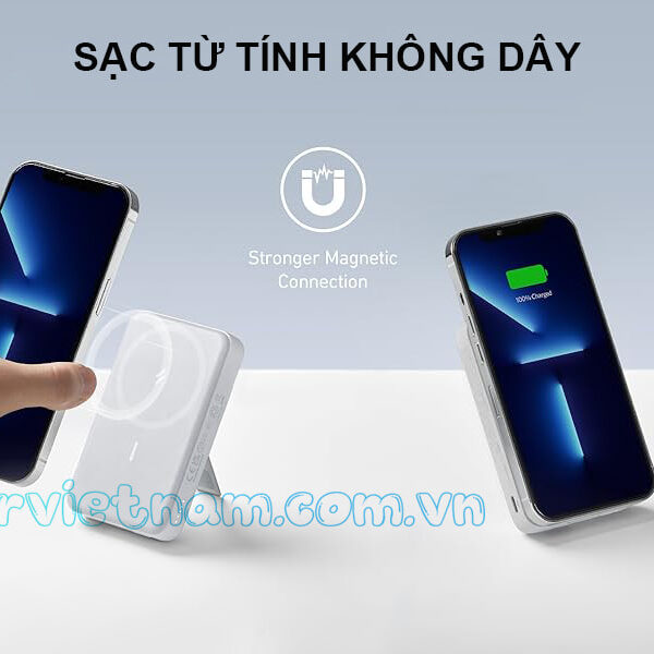 Pin Dự Phòng Không Dây 10000mAh Anker 633 MagGo 1A1C 20W_A1641 2 Sạc dự phòng không dây 10000mAh Có Từ Tính Anker 633 MagGo 1A1C_A1641