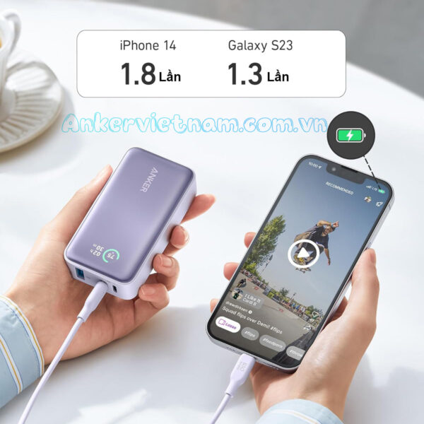 Pin sạc dự phòng dung lượng 10000mAh 2C1A 30W Anker 533_A1256