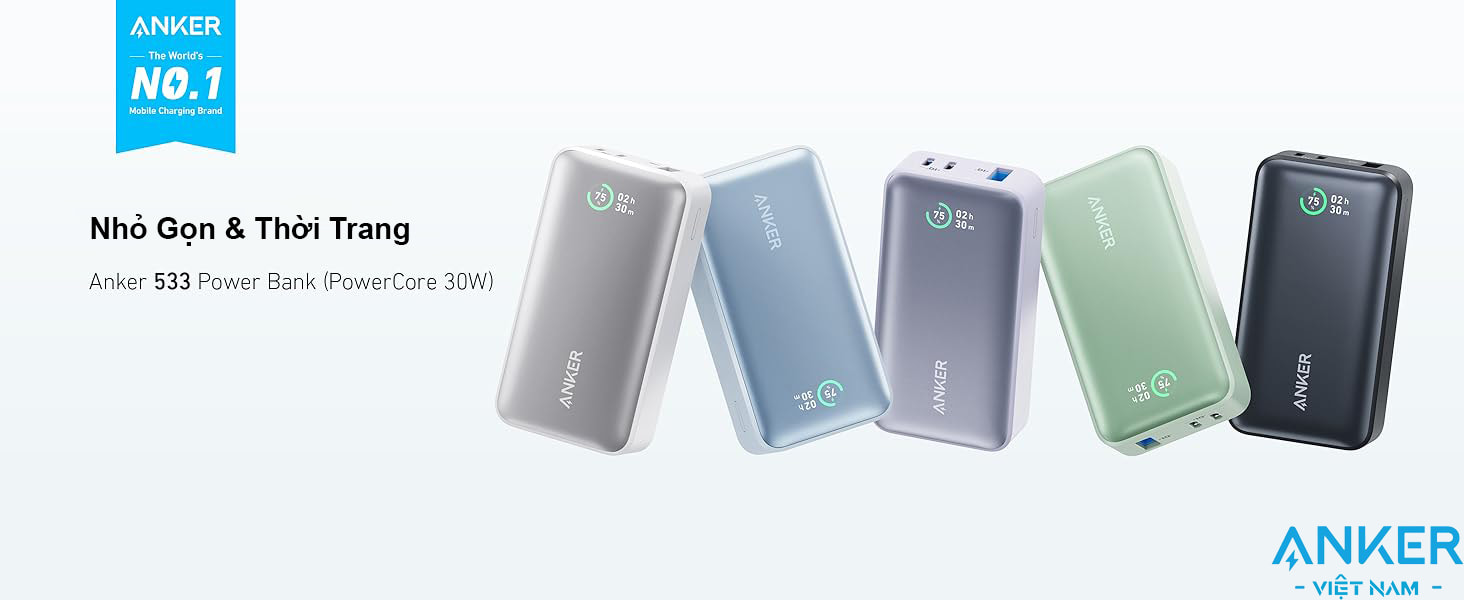 Pin sạc dự phòng dung lượng 10000mAh 2C1A 30W Anker 533_A1256