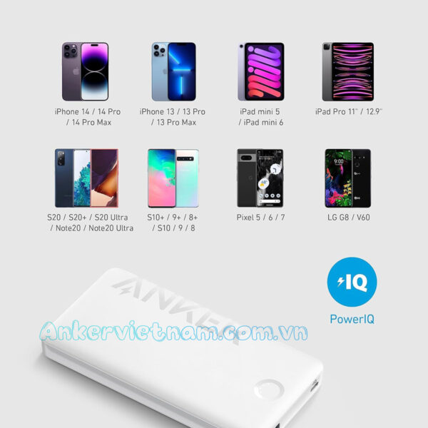 Sạc dự phòng 10000mAh 1 Cổng USB C 1 Cổng USB A Công suất 12W Anker 323 A1334