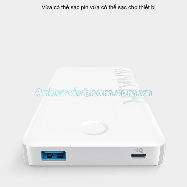 Sạc dự phòng 10000mAh 1 Cổng USB C 1 Cổng USB A Công suất 12W Anker 323 A1334