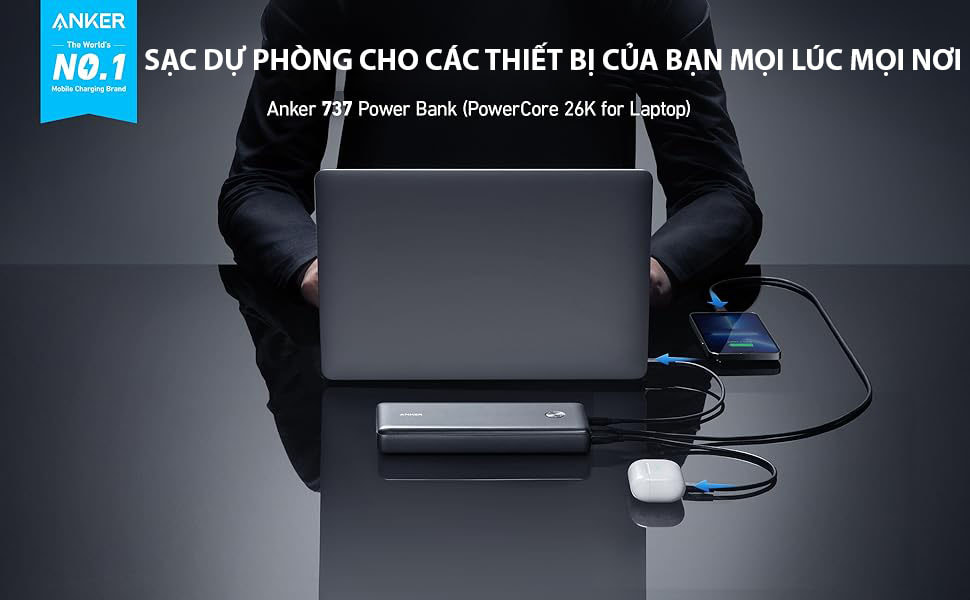 Pin dự phòng Anker 737 Powercore III Elite 25600maH 2A1C A1290