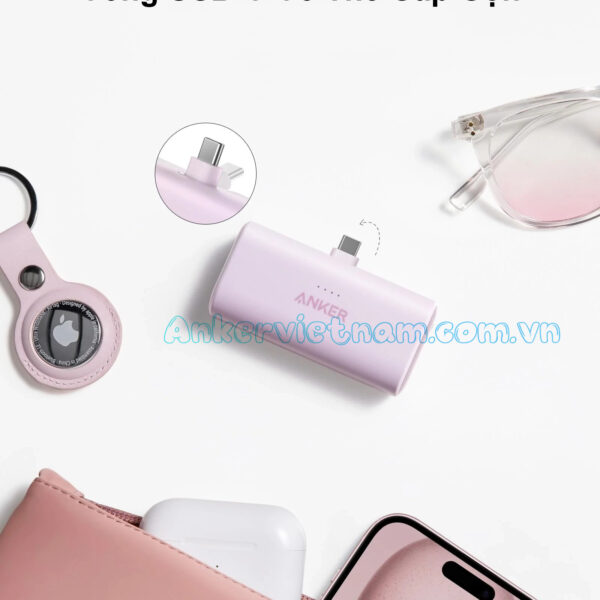 Sạc Dự Phòng 5000mAh Kèm 1 Cổng C Sạc Nhanh 22.5W Anker Nano_ A1653 12 Pin dự phòng dung lượng 5000mAh Anker Nano A1653 22.5W Kèm 1 Cổng USB-C