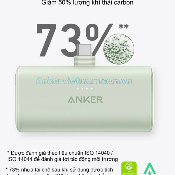 Sạc Dự Phòng 5000mAh Kèm 1 Cổng C Sạc Nhanh 22.5W Anker Nano_ A1653 10 Pin dự phòng dung lượng 5000mAh Anker Nano A1653 22.5W Kèm 1 Cổng USB-C