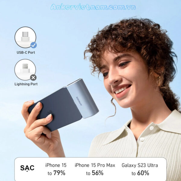 Sạc Dự Phòng 5000mAh Kèm 1 Cổng C Sạc Nhanh 22.5W Anker Nano_ A1653 11 Pin dự phòng dung lượng 5000mAh Anker Nano A1653 22.5W Kèm 1 Cổng USB-C