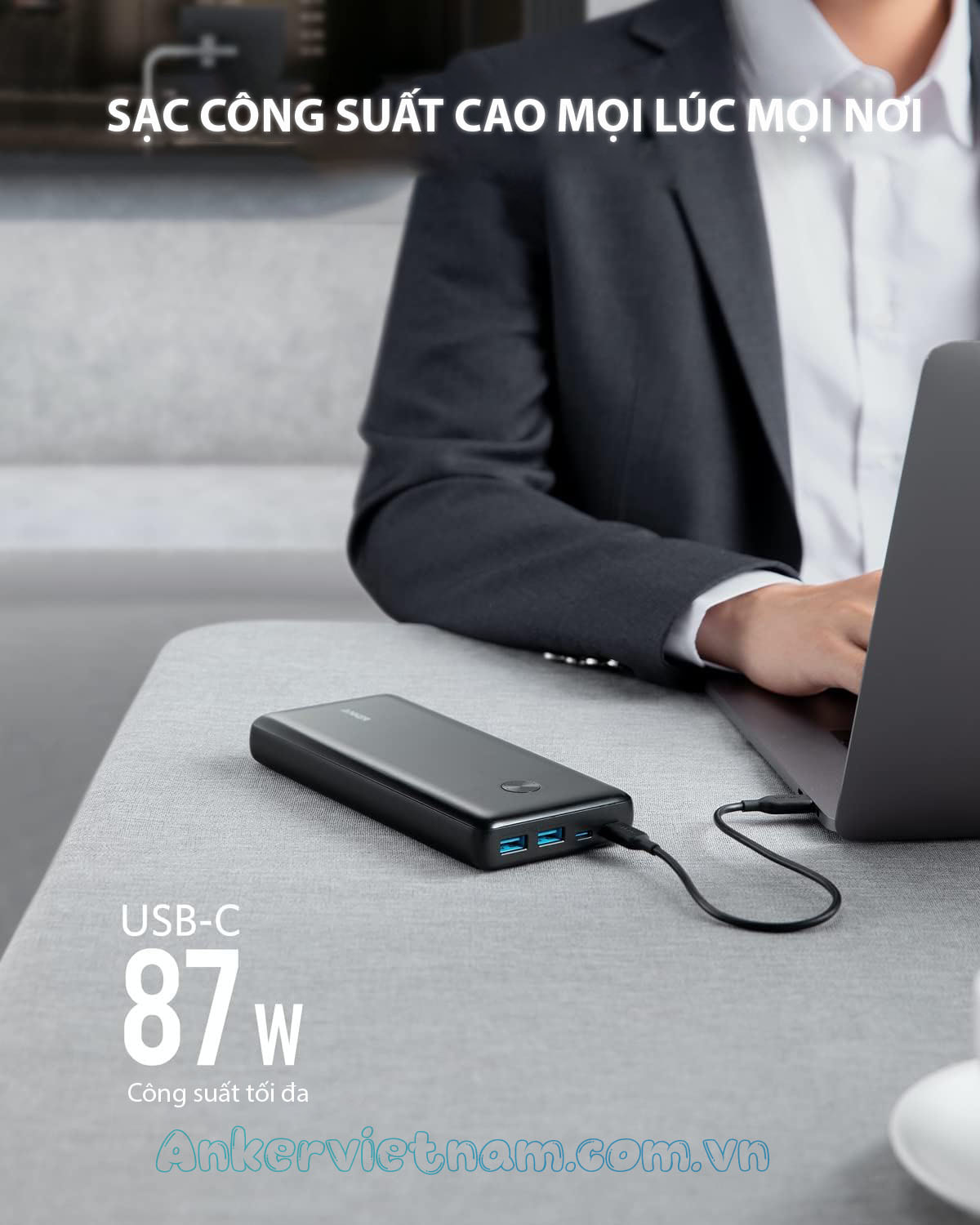 Pin sạc dự phòng 2C2A 87W Anker A1291