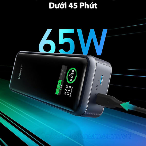 Pin Dự Phòng 2 Cổng C 12000mAh Anker Prime 723 Công Suất 130W Màn hình smart Displayport A1335