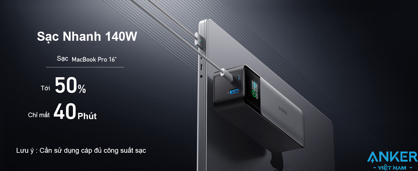 Pin dự phòng 24000mAh 1A1C Sạc Nhanh 140W Anker 737 Powercore A1289