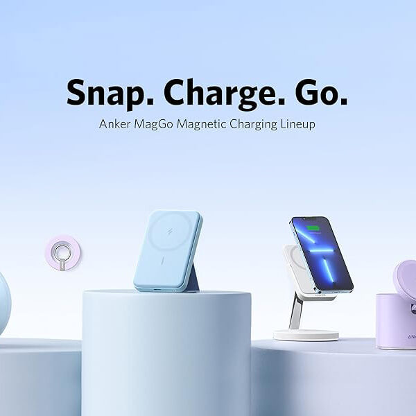 Sạc dự phòng không dây 5000mAh 1 Cổng C 7.5W Anker 662 MagGo A1614 Chân Đế có thể gấp lại