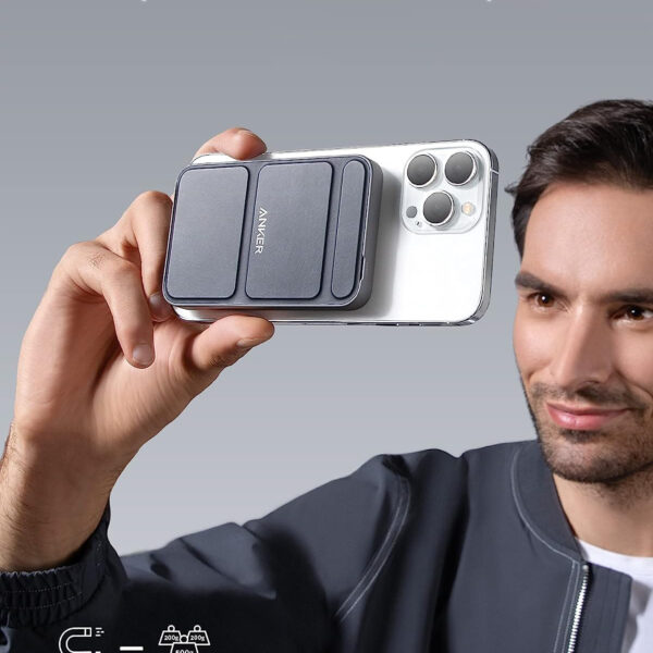 Sạc dự phòng không dây 5000mAh 1 Cổng C 7.5W Anker 662 MagGo A1614 Chân Đế có thể gấp lại