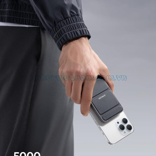 Sạc dự phòng không dây 5000mAh 1 Cổng C 7.5W Anker 662 MagGo A1614 Chân Đế có thể gấp lại