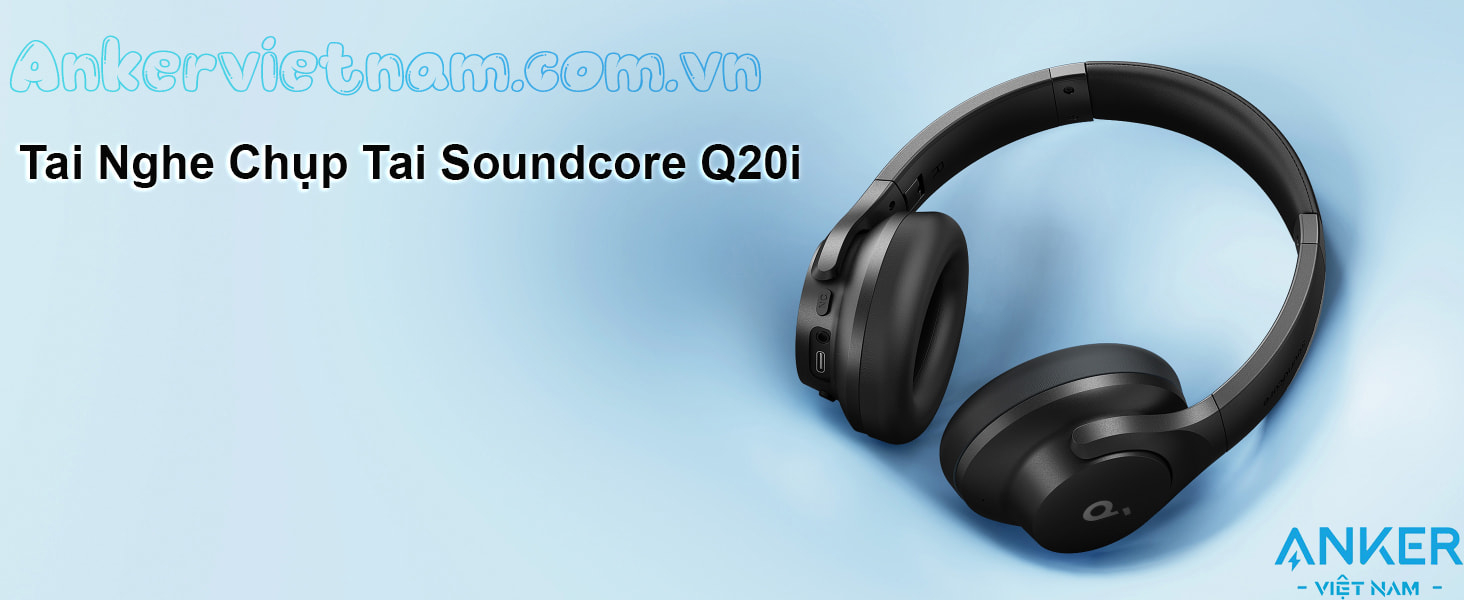 Tai nghe bluetooth Soundcore Q20i Anker 3004 chống ồn chủ động ANC, pin dùng 40 tiếng