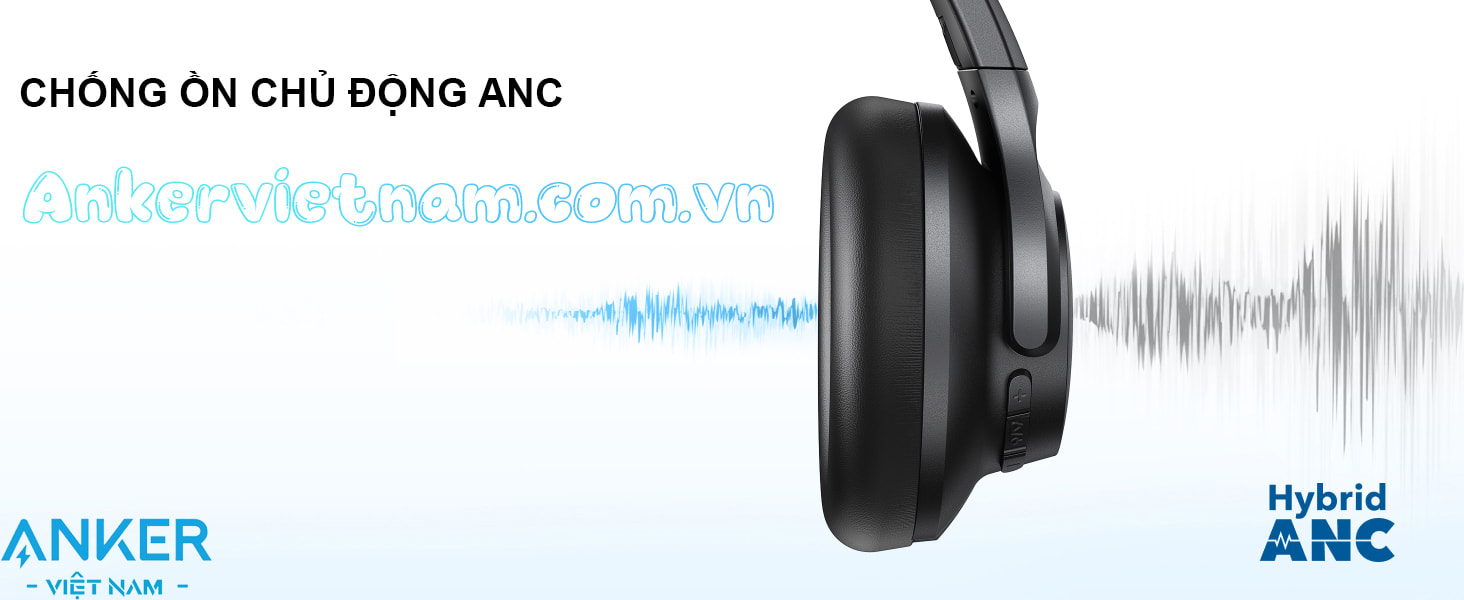Tai nghe bluetooth Soundcore Q20i Anker 3004 chống ồn chủ động ANC, pin dùng 40 tiếng