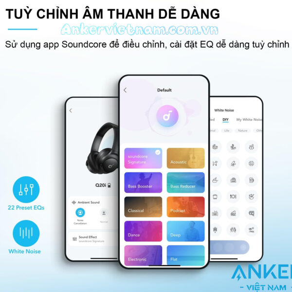 Tai nghe bluetooth Soundcore Q20i Anker 3004 chống ồn chủ động ANC, pin dùng 40 tiếng