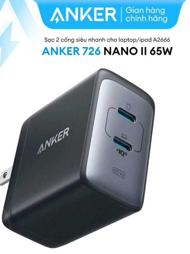 Anker 726 Bộ Sạc Nhanh 65W Powerport III 2C A2666