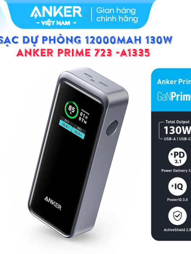 Anker Prime 723 Sạc Dự Phòng Type C 12000mAh 130W Powercore A1335