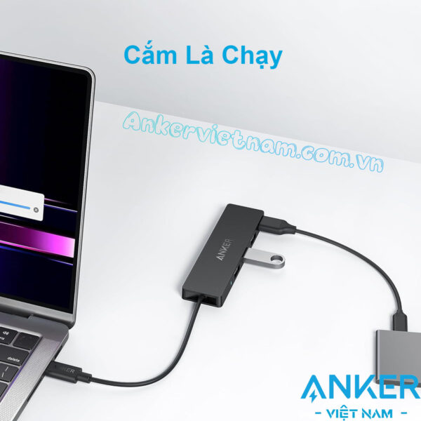 Bộ Chia USB-C Sang 4 Cổng USB 3.0 5Gbps Anker A8309 ( Không Hỗ Trợ Sạc, Cáp Dài 70cm ) 3 Bộ Chia Cổng USB-C Sang 4 Cổng USB 3.0 Anker A8309