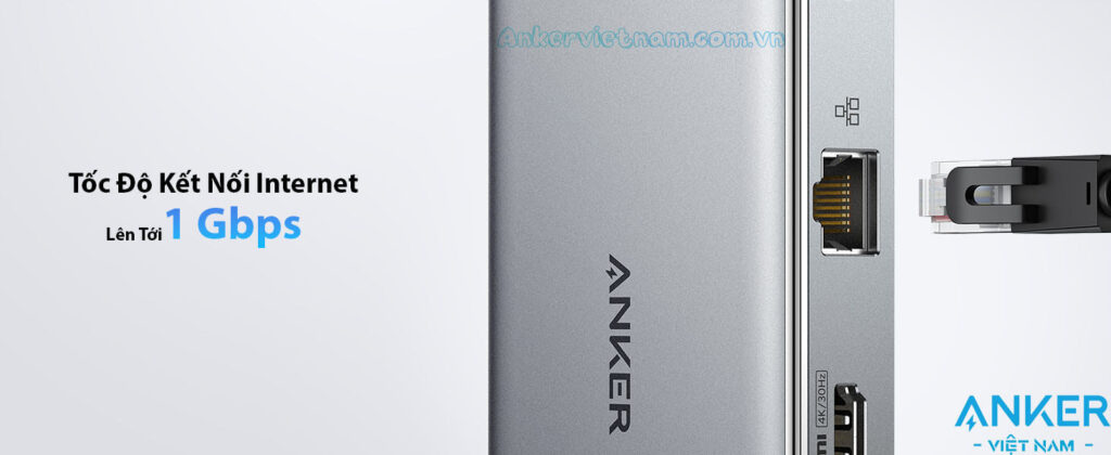 Hub USB Type C Sang - 2 cổng HDMI, 2x-USB-A,1x USB-C,1x-RJ45,1x-SD-1x-TF-1x-PD100W-Anker-563-A8386