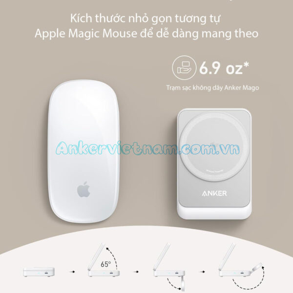 Bộ Sạc Không Dây MagGo Qi2.0 3 Trong 1 Từ Tính 15W Anker B2557