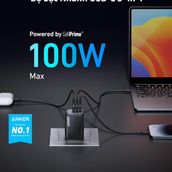 Củ Sạc GaNPrime Anker 737 2A1C Sạc Nhanh PD 100W A2343