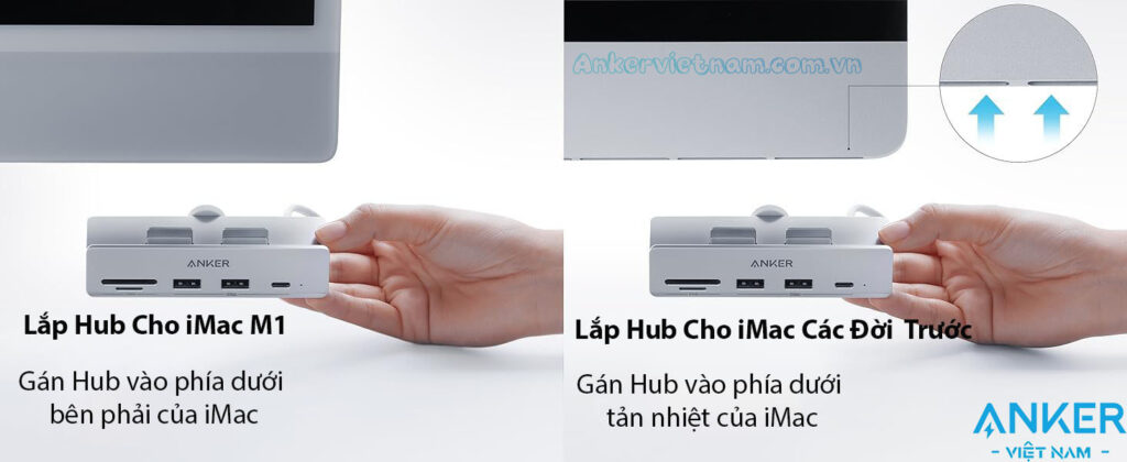 Hub USB-C cho iMac Hỗ Trợ USB + USB Type C tốc độ 10Gbps + Đầu đọc thẻ nhớ SD/TF Anker A535-A8353