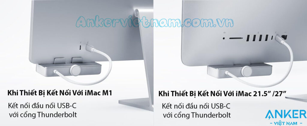 Hub USB-C cho iMac Hỗ Trợ USB + USB Type C tốc độ 10Gbps + Đầu đọc thẻ nhớ SD/TF Anker A535-A8353