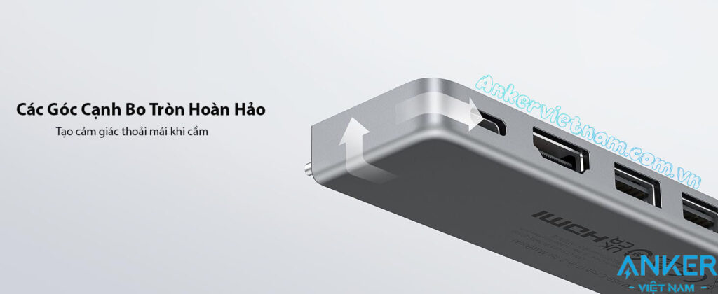 Hub USB-C Anker 547 Gắn Cho Macbook Hỗ Trợ HDMI 4K@60Hz +2*USB+1+USB-C + SD/TF + PD100W-A8354
