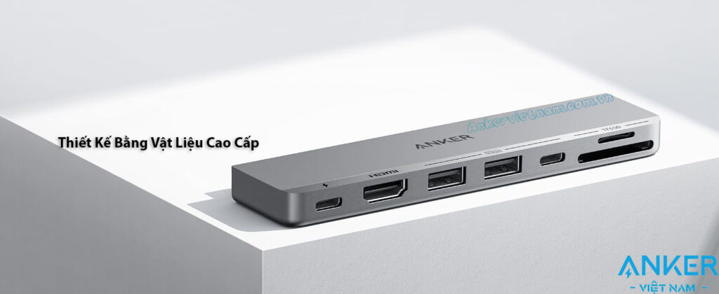 Hub USB-C Anker 547 Gắn Cho Macbook Hỗ Trợ HDMI 4K@60Hz +2*USB+1+USB-C + SD/TF + PD100W-A8354