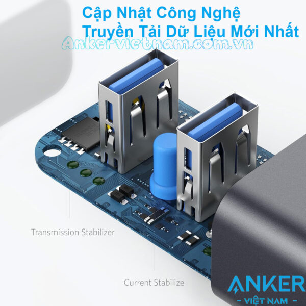 Bộ Chia Cổng USB Type C Sang 4 Cổng USB 3.0 Tốc Độ 5Gbps Anker A8305
