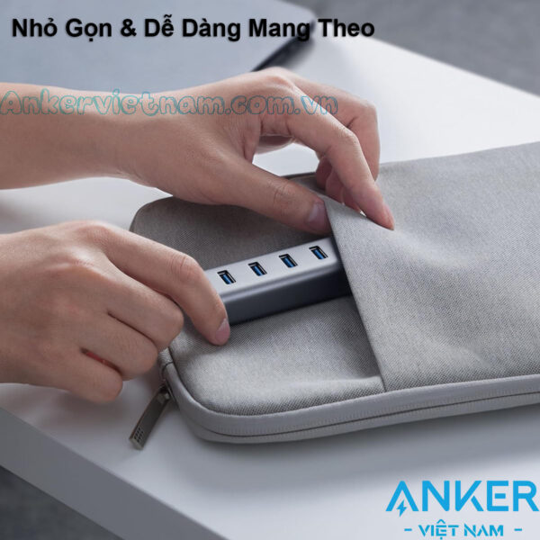 Bộ Chia Cổng USB Type C Sang 4 Cổng USB 3.0 Tốc Độ 5Gbps Anker A8305